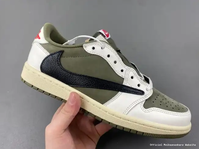 Official Maikesneakers X JORDAN 1 SCOTT AIR MEDIUM OG DM7866-200 LOW OLIVE TRAVIS 0529